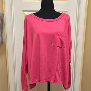 Zenana Outfitters Pink Oversized Flowy Top